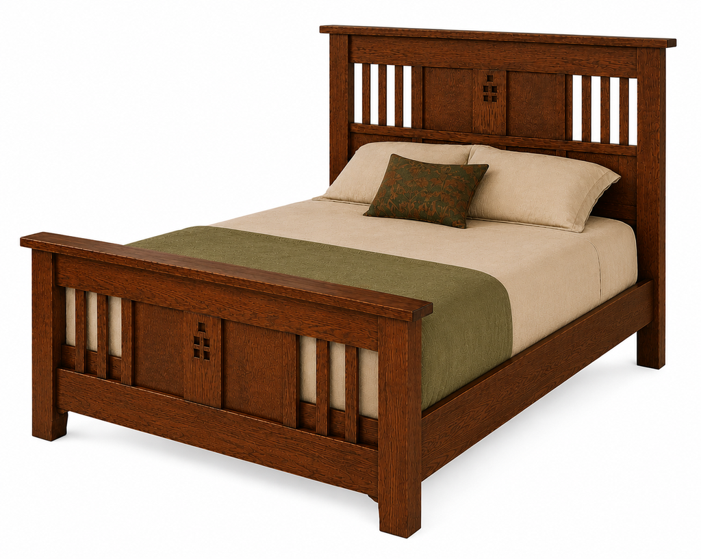 Mission Style Panel & Rail Oak Bed