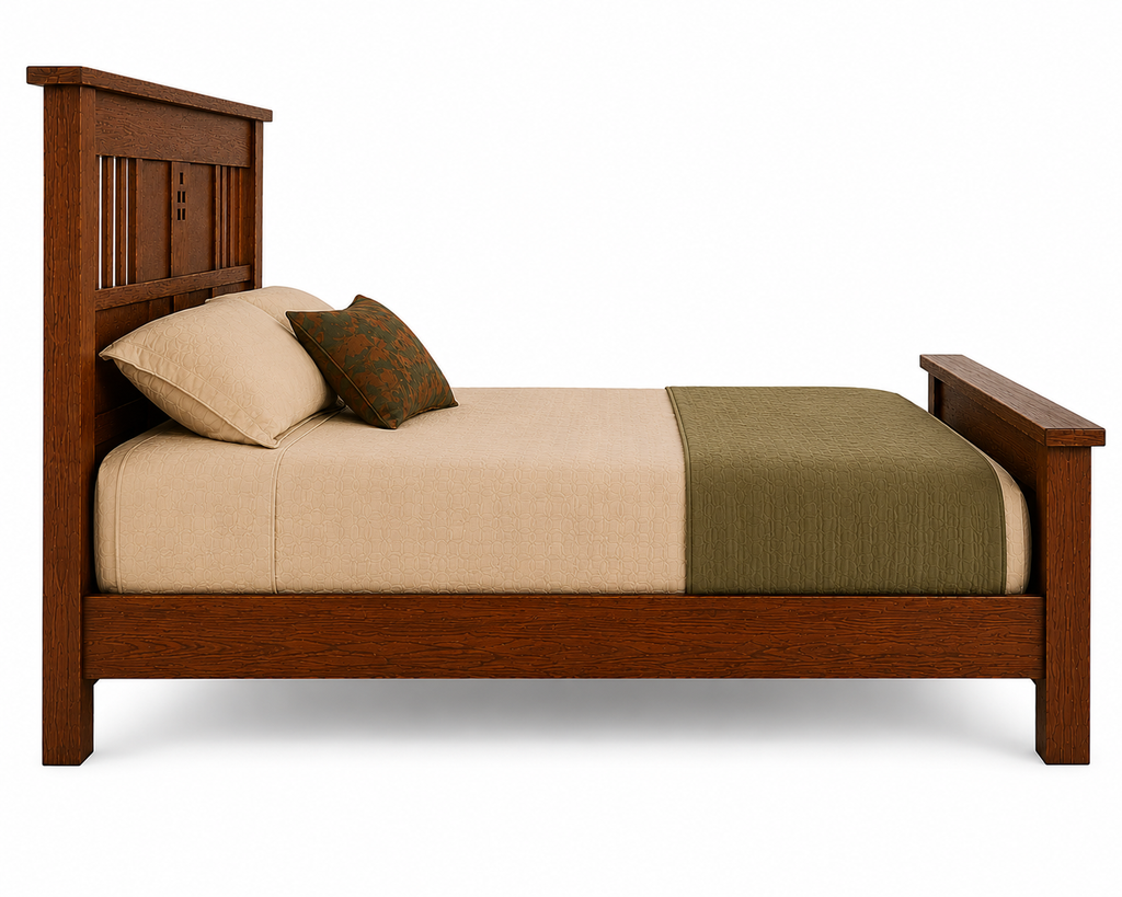 Mission Style Panel & Rail Oak Bed