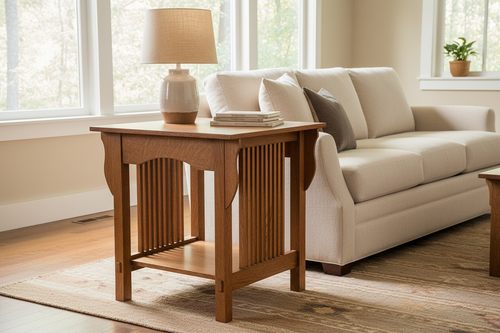 Arts & Crafts End Table in a sunlit Craftsman living room
