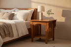 Arts & Crafts End Table in a warm refined bedroom