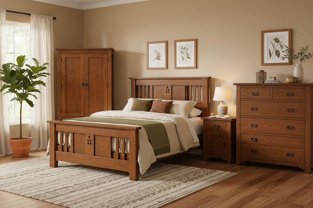 Mission Style Oak Bedroom Lifestyle