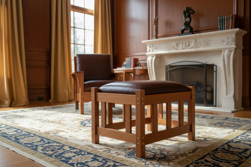 Morris Footstool in a luxury interior